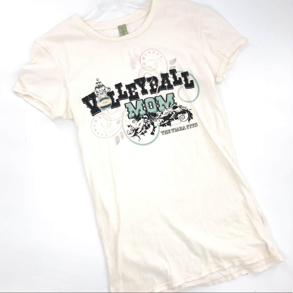 Distressed Volleyball Mom Tee - Picture 1 of 5